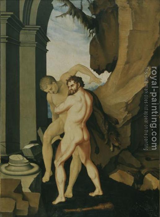 Hans Baldung Grien : Hercules and antaeus II